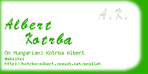 albert kotrba business card